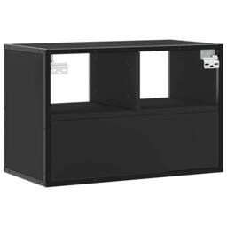 Berkfield Home TV Cabinet Black 60x31x39.5 cm Engineered Wood & Metal - thumbnail 6