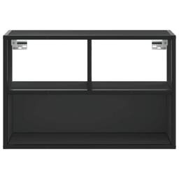 Berkfield Home TV Cabinet Black 60x31x39.5 cm Engineered Wood & Metal - thumbnail 4