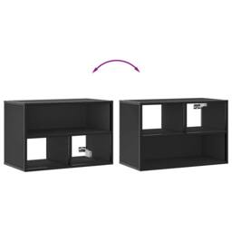 Berkfield Home TV Cabinet Black 60x31x39.5 cm Engineered Wood & Metal - thumbnail 7