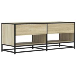 Berkfield Home TV Cabinet Sonoma Oak 120.5x40x46 cm Engineered Wood & Metal in Light Brown - thumbnail 6