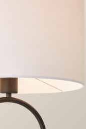 ValueLights Antonia Fabric Drum Lamp Shade Matte Black Oval Table Lamp in White - thumbnail 4