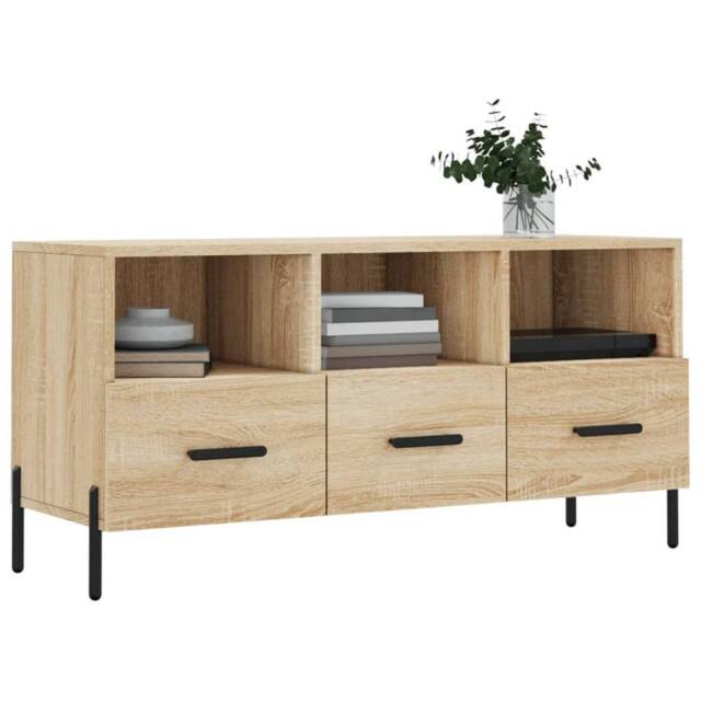 Berkfield Home TV Cabinet Sonoma Oak 102x36x50 cm Engineered Wood in Light Tan - Size: 102 x 36 x 50 cm - image 1