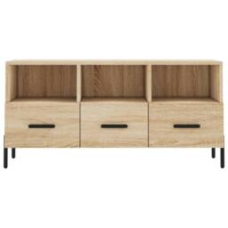 Berkfield Home TV Cabinet Sonoma Oak 102x36x50 cm Engineered Wood in Light Tan - Size: 102 x 36 x 50 cm - thumbnail 5