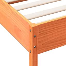 Berkfield Home Bed Frame Frame Wax Brown 150x200 cm King Size Solid Wood Pine - thumbnail 9