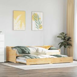 Berkfield Home Daybed with Trundle without Mattress IRUN 90x200 cm in Brown