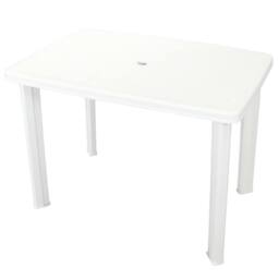Berkfield Home Garden Table White 101x68x72 cm Plastic - Size: 101 x 68 x 72 cm - thumbnail 2