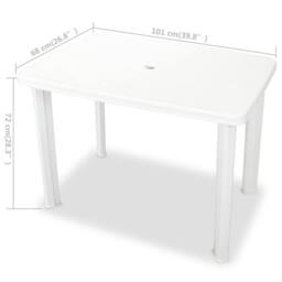 Berkfield Home Garden Table White 101x68x72 cm Plastic - Size: 101 x 68 x 72 cm - thumbnail 5