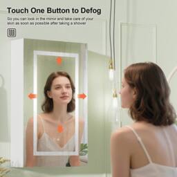KEEPREAPER Sleek LED Bathroom Cabinet With Mirror & Anti Fog Feature in White - thumbnail 7