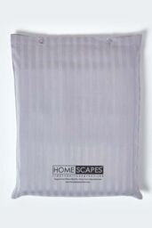 Homescapes Egyptian Cotton Satin Stripe Flat Sheet 330 Thread Count in Grey - Size: Single Flat - thumbnail 5