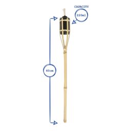 Harbour Housewares Bamboo Garden Fire Torches - Pack of 6 in Natural - thumbnail 3
