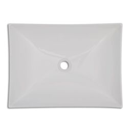 Berkfield Home Bathroom Ceramic Porcelain Sink Art Basin White High Gloss - thumbnail 4