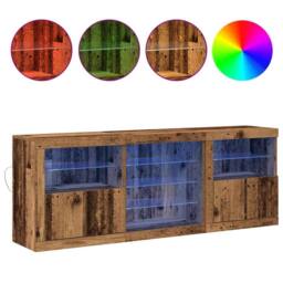 Berkfield Home Sideboard with LED Lights Old Wood 181, 5x37x67 cm Engineered Wood in Brown - Size: 5 x 37 x 67 cm - thumbnail 4