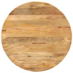 Berkfield Home Dining Table Ã˜110x78 cm Solid Wood Mango & Steel in Brown - Size: 110x78 cm - thumbnail 2