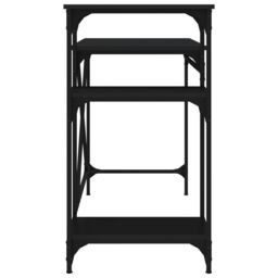 Berkfield Home Desk with Shelves Black 105x50x90 cm Engineered Wood&Iron - Size: 105 x 50 x 90 cm - thumbnail 6