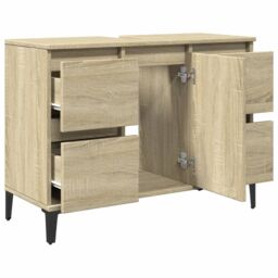 Berkfield Home Sink Cabinet Sonoma Oak 80x33x60 cm Engineered Wood in Brown - Size: 80 x 33 x 60 cm - thumbnail 6