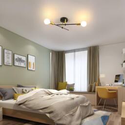Goeco Ceiling Light Vintag, E27, Modern Chandelier for Living Room Bedroom in Metallic Gold - thumbnail 4