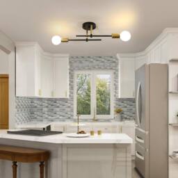 Goeco Ceiling Light Vintag, E27, Modern Chandelier for Living Room Bedroom in Metallic Gold - thumbnail 3