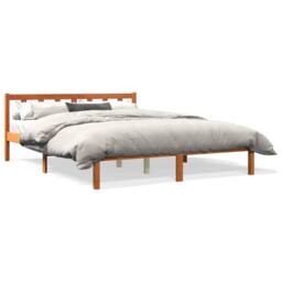 Berkfield Home Bed Frame without Mattress Wax Brown 150x200 cm King Size Solid Wood Pine - thumbnail 2
