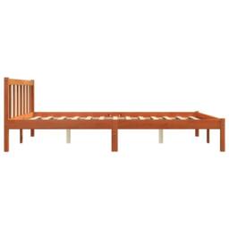 Berkfield Home Bed Frame without Mattress Wax Brown 150x200 cm King Size Solid Wood Pine - thumbnail 5