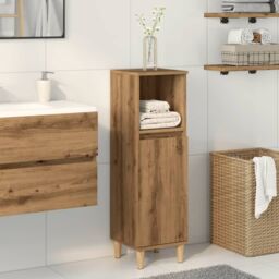 Berkfield Home Bathroom Cabinet Artisan Oak 30x30x100 cm Engineered Wood in Brown - Size: 30 x 30 x 100 cm