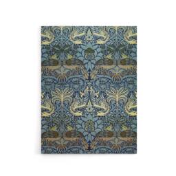 "Artery8 Peacock & Dragon Pattern Canvas Wall Art Print William Morris in Blue - Size: W18"" x H24""" - thumbnail 1