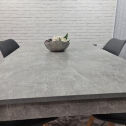 KOSY KOALA Kitchen Dining Table With 4 Chairs, Wooden table & Padded Chairs in Grey - Size: 140 cm x 80 cm - thumbnail 6