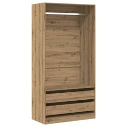 Berkfield Home Wardrobe Artisan Oak 100x50x200 cm Engineered Wood in Brown - Size: 100 x 50 x 200 cm - thumbnail 3