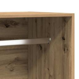Berkfield Home Wardrobe Artisan Oak 100x50x200 cm Engineered Wood in Brown - Size: 100 x 50 x 200 cm - thumbnail 8