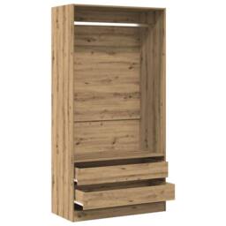 Berkfield Home Wardrobe Artisan Oak 100x50x200 cm Engineered Wood in Brown - Size: 100 x 50 x 200 cm - thumbnail 7