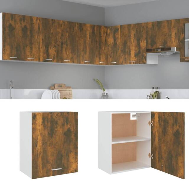 Berkfield Home Hanging Cabinet Smoked Oak 50x31x60 cm Engineered Wood in Brown - Size: 50 x 31 x 60 cm - image 1