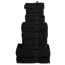 Berkfield Home 12 Piece Premium Towel Set SOLUND Black 600 gsm