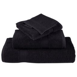 Berkfield Home 12 Piece Premium Towel Set SOLUND Black 600 gsm - thumbnail 4
