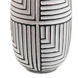 FurnitureboxUK Maze Grey & Black Patterned Ceramic Round Table Lamp - thumbnail 7