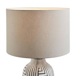 FurnitureboxUK Maze Grey & Black Patterned Ceramic Round Table Lamp - thumbnail 6
