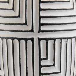 FurnitureboxUK Maze Grey & Black Patterned Ceramic Round Table Lamp - thumbnail 8