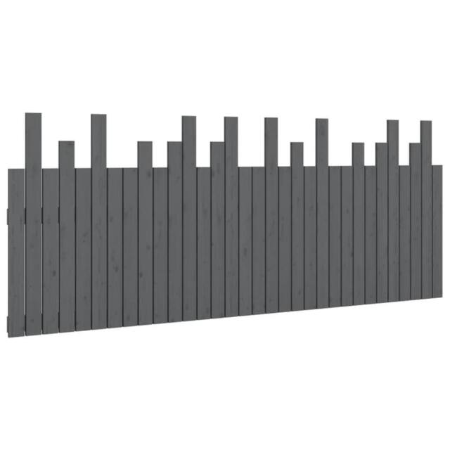 Berkfield Home Wall Headboard Grey 204x3x80 cm Solid Wood Pine - Size: 204 x 3 x 80 cm - image 1