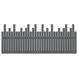 Berkfield Home Wall Headboard Grey 204x3x80 cm Solid Wood Pine - Size: 204 x 3 x 80 cm - thumbnail 5