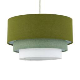 First Choice Lighting Gabi - Sage Green Ombre Linen 3 Tier Ceiling Light Shade