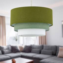 First Choice Lighting Gabi - Sage Green Ombre Linen 3 Tier Ceiling Light Shade - thumbnail 4