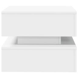 Berkfield Home Modern Coffee Table with LED Lights White 50x50x40 cm - Size: 50 x 50 x 40 cm - thumbnail 7
