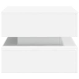 Berkfield Home Modern Coffee Table with LED Lights White 50x50x40 cm - Size: 50 x 50 x 40 cm - thumbnail 8
