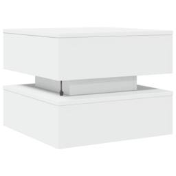 Berkfield Home Modern Coffee Table with LED Lights White 50x50x40 cm - Size: 50 x 50 x 40 cm - thumbnail 9