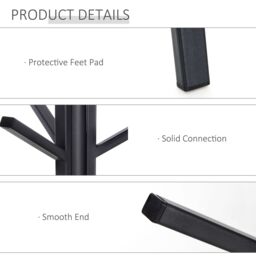 HOMCOM Free Standing Coat Rack Metal Shelf Holder Stand Display Clothes Hat in Brown - thumbnail 6