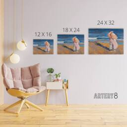 "Artery8 Sorolla Fisherwomen With Her Son Canvas Wall Art Print - Size: W18"" x H24""" - thumbnail 4