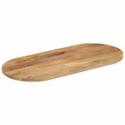 Berkfield Home Table Top 120x50x2.5 cm Oval Solid Wood Mango in Brown - thumbnail 3
