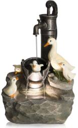 Primrose Duck Family Water Feature Tap Garden Fountain with LED Lights 56cm in Beige - thumbnail 5