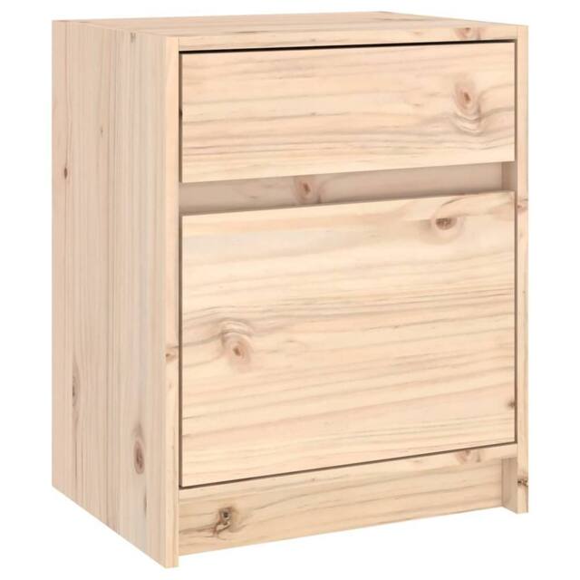 Berkfield Home Bedside Cabinet 40x31x50 cm Solid Pinewood in Light Tan - Size: 40 x 31 x 50 cm - image 1