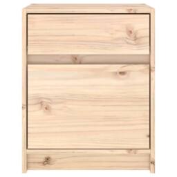 Berkfield Home Bedside Cabinet 40x31x50 cm Solid Pinewood in Light Tan - Size: 40 x 31 x 50 cm - thumbnail 7