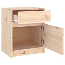 Berkfield Home Bedside Cabinet 40x31x50 cm Solid Pinewood in Light Tan - Size: 40 x 31 x 50 cm - thumbnail 6
