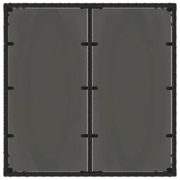 Berkfield Home Garden Table with Glass Top Black 90x90x75 cm Poly Rattan - Size: 90 x 90 x 75 cm - thumbnail 7